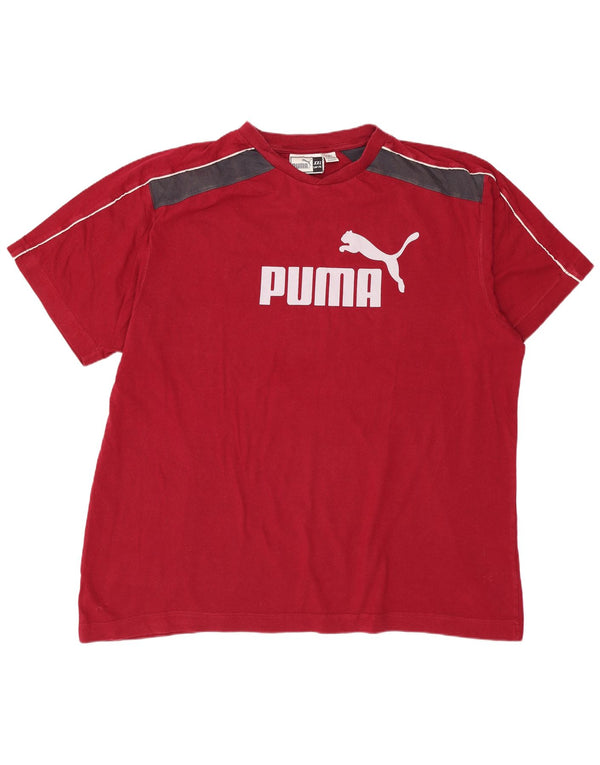T-shirt grafica da uomo PUMA Top 2XL Rosso color block