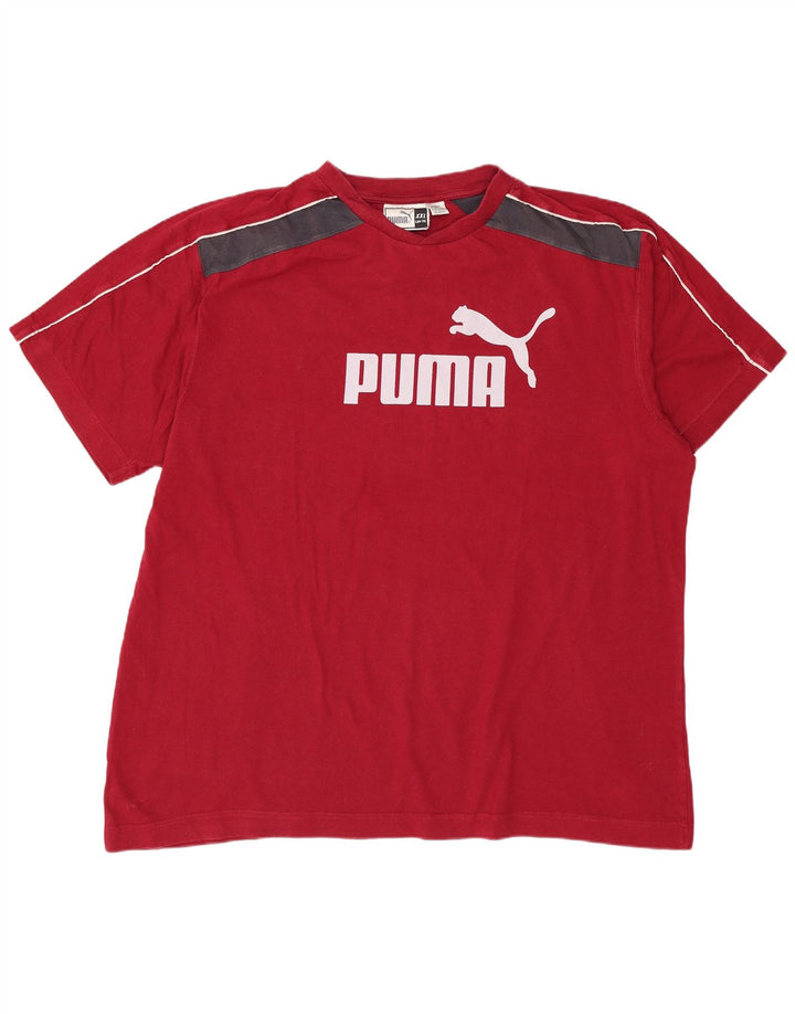 T-shirt grafica da uomo PUMA Top 2XL Rosso color block