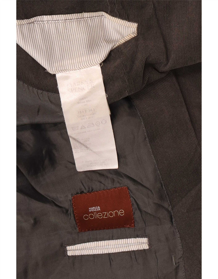 Marks & Spencer Giacca blazer a 2 bottoni da uomo UK 42 XL Poliestere grigio