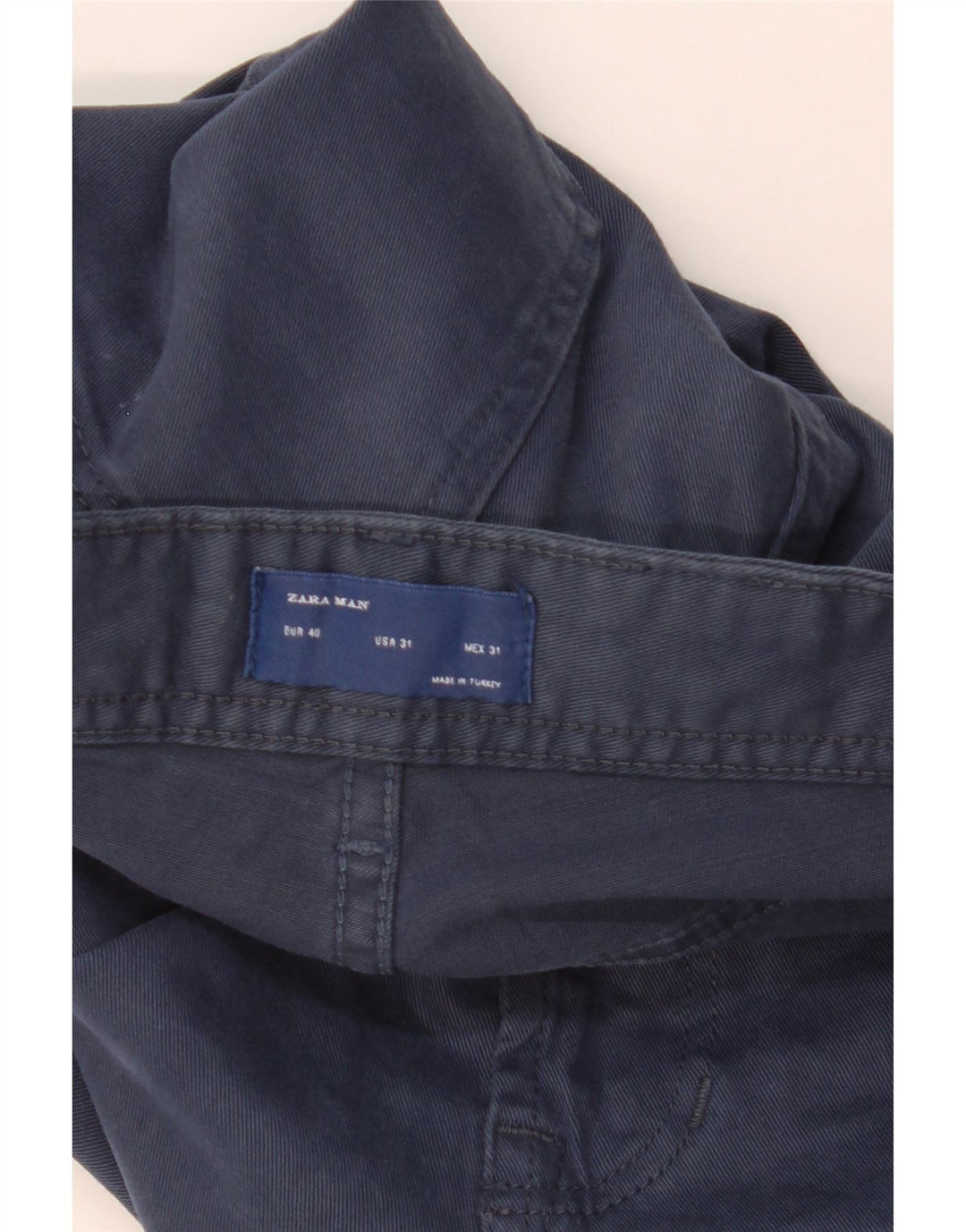 Pantaloni casual slim da uomo ZARA EU 40 medio W31 L31 blu navy