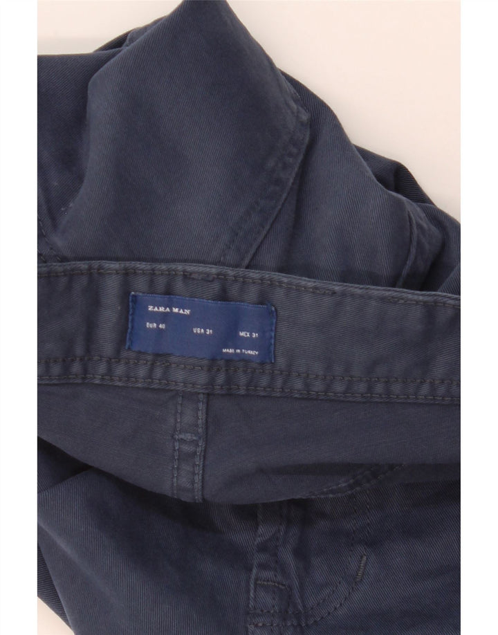 Pantaloni casual slim da uomo ZARA EU 40 medio W31 L31 blu navy