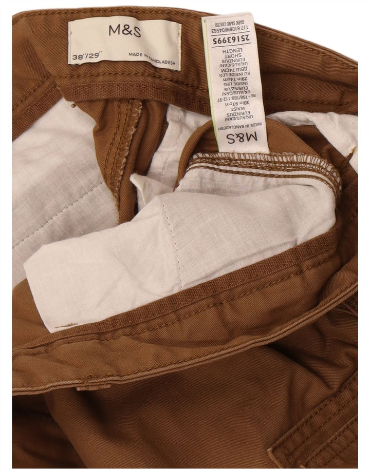 Pantaloni cargo slim fit da uomo Marks & Spencer W38 L29 cotone marrone
