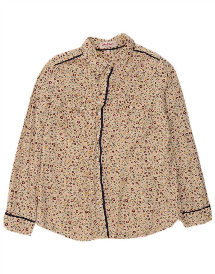 Camicia da donna John Baner UK 14 Beige medio floreale