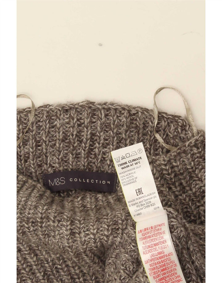 Maglione maglione collo alto da uomo Marks & Spencer XL acrilico chiazzato grigio