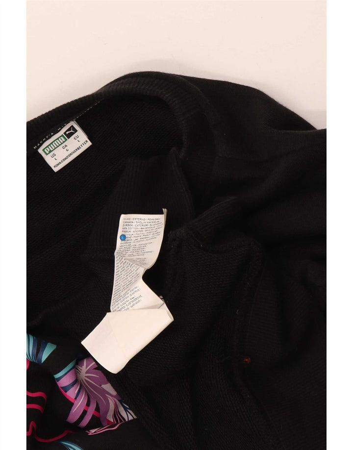 Felpa oversize con grafica da donna Puma UK 16 Large Black Floral