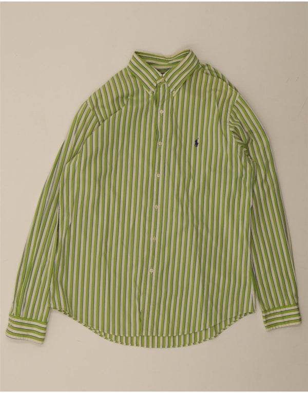Polo Ralph Lauren Camicia da uomo su misura taglia 16 1/2 42 Grandi righe verdi