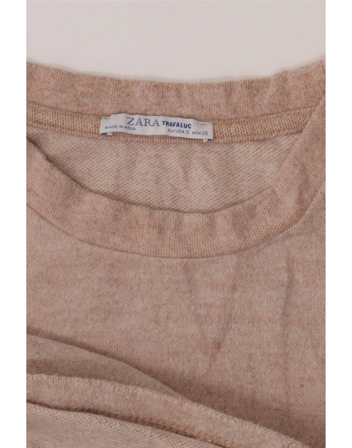 Top Zara Trafaluc da donna oversize a maniche lunghe UK 10 Small Rosa