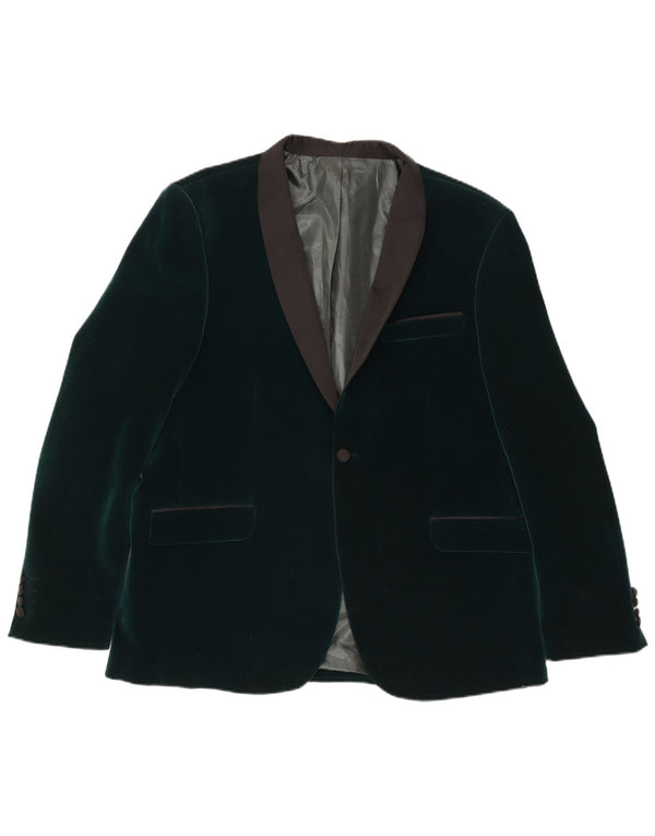 Giacca blazer in velluto da uomo a 1 bottone Jack Martin IT 48 poliestere verde medio