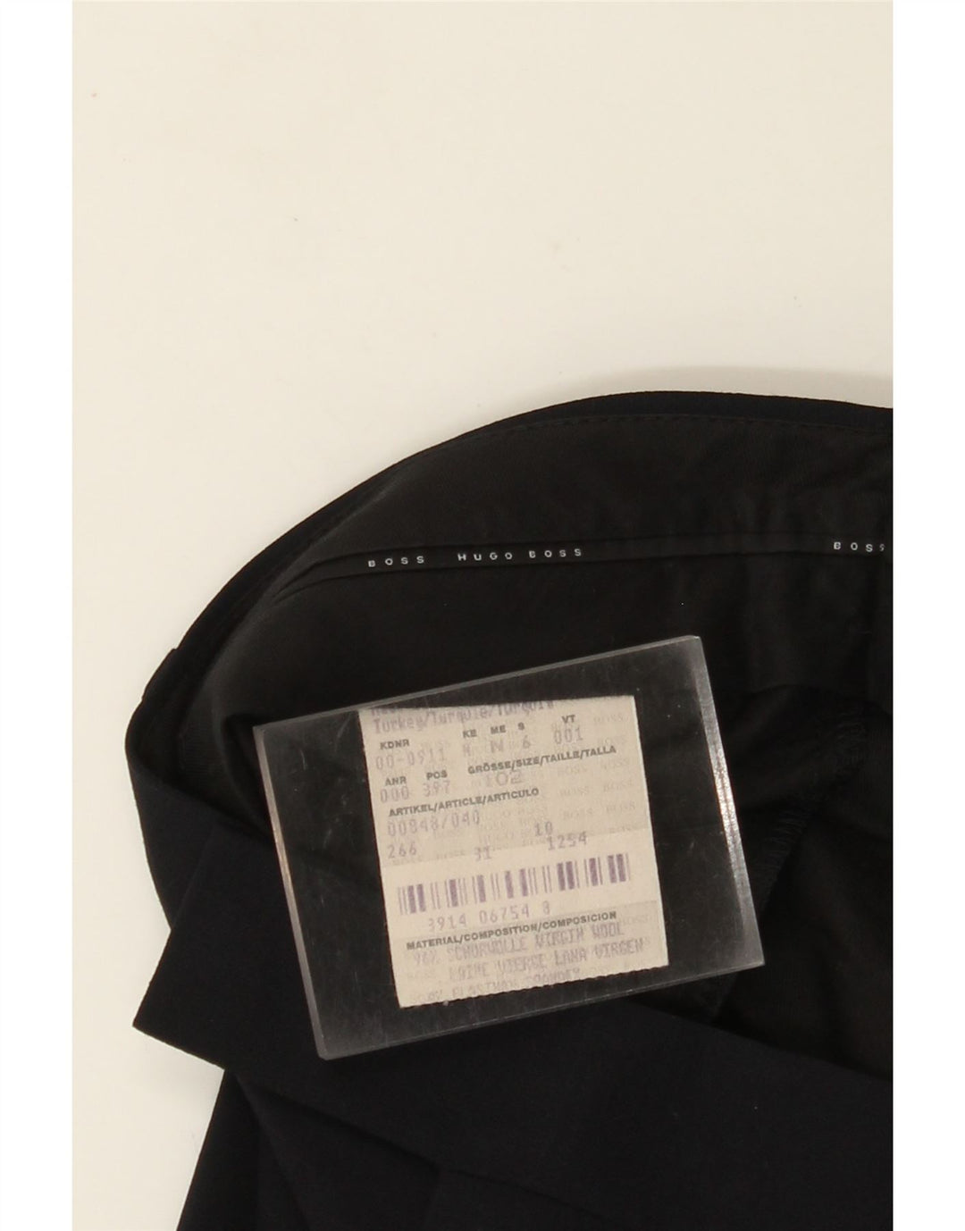 Pantaloni da abito dritti da donna HUGO BOSS W34 L31 Lana vergine blu navy