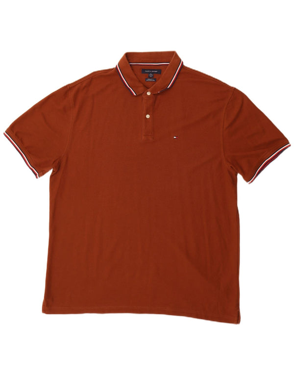 Polo da uomo vestibilità regolare Tommy Hilfiger 2XL cotone marrone