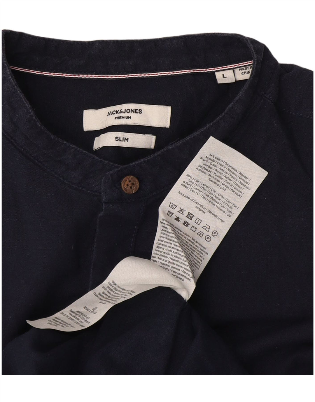 Jack & Jones Camicia pullover slim fit da uomo grande in cotone blu navy