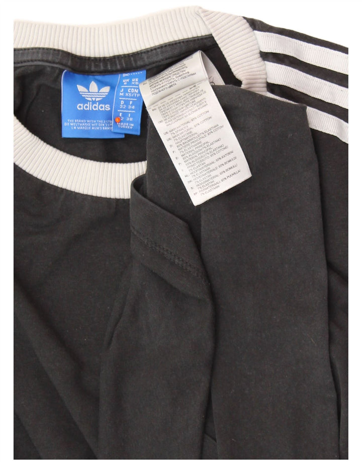 Top ADIDAS da donna a manica lunga UK 6 XS cotone nero