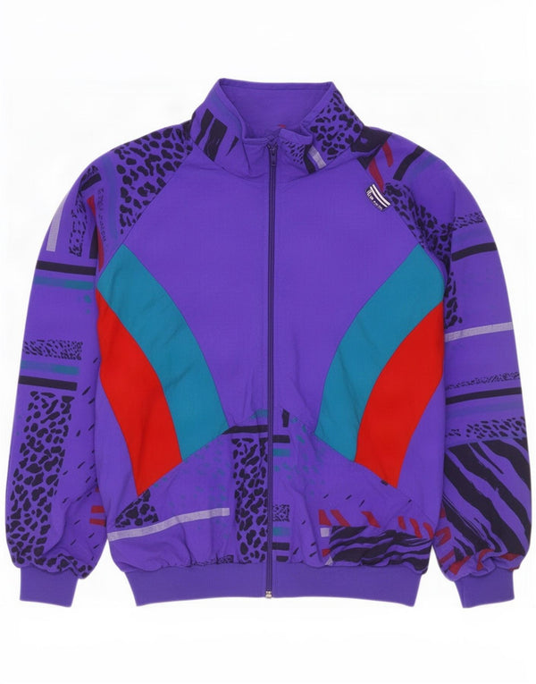Giacca da tuta da uomo vintage UK 40 Poliammide color block viola medio