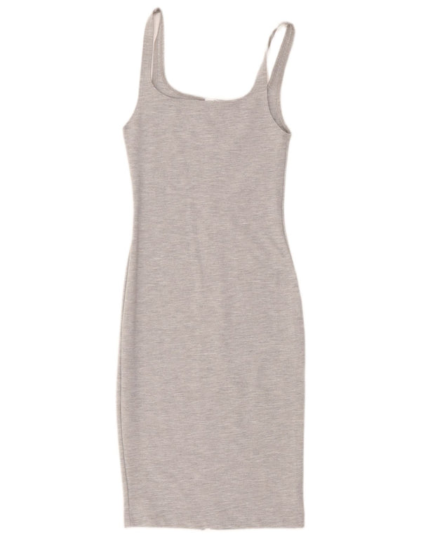 Abito aderente senza maniche Trafaluc da donna Zara UK 8 piccolo grigio chiazzato