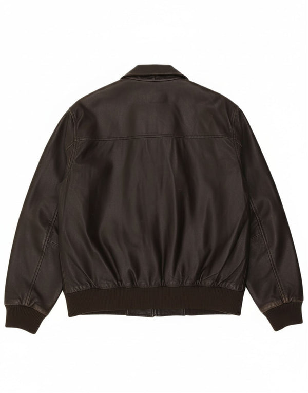 Giubbotto bomber da uomo in pelle Geox UK 42 XL in pelle nera
