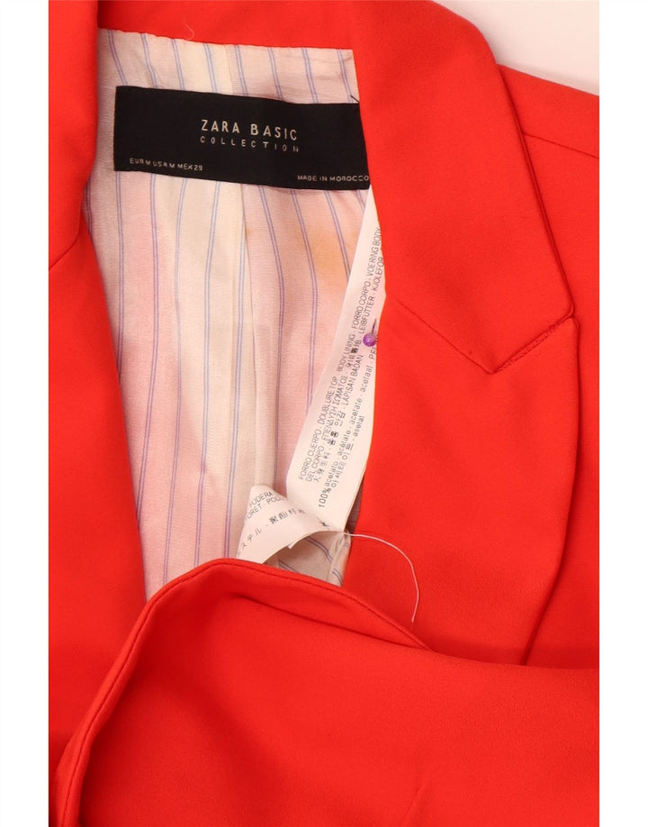 Giacca blazer da donna a 1 bottone Zara UK 12 acetato rosso medio