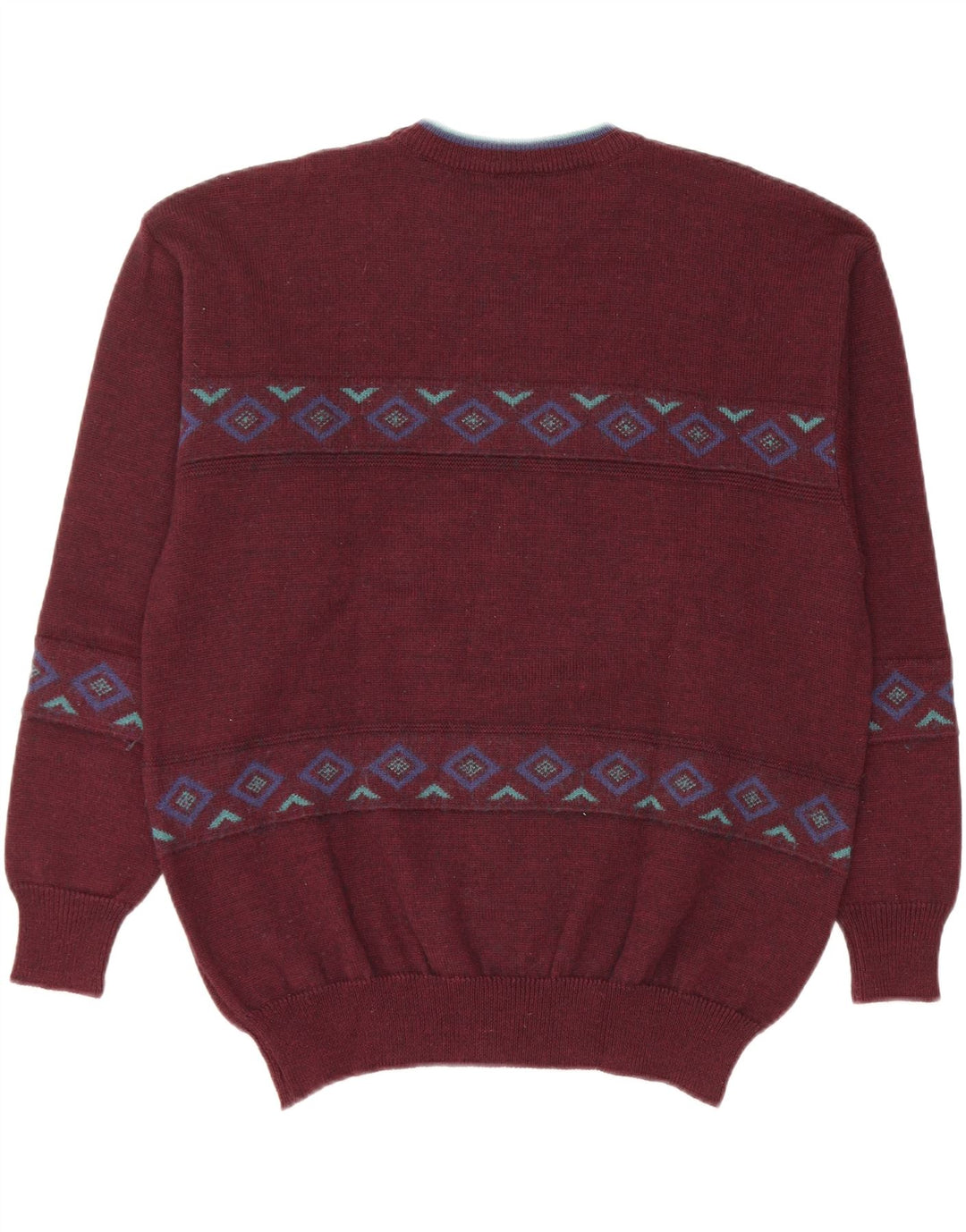 Canda Maglione girocollo da uomo IT 52/54 Grande bordeaux a rombi/diamante