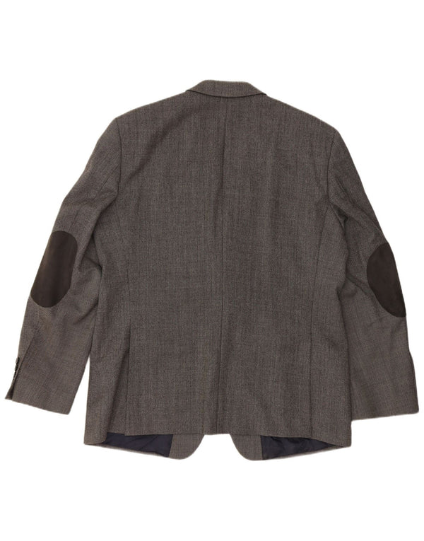 PIERRE CARDIN Giacca blazer a 2 bottoni da uomo UK 40 Large Grigio Lana Vergine