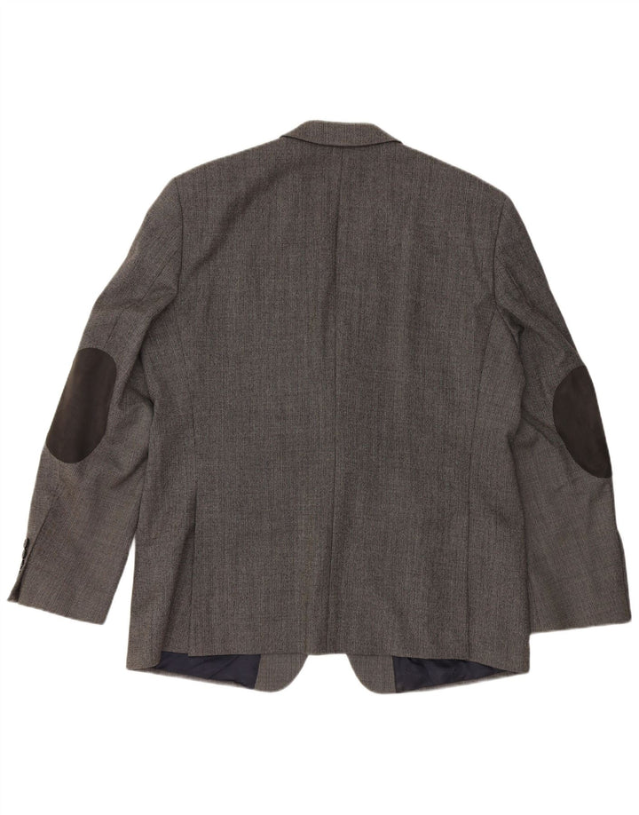 PIERRE CARDIN Giacca blazer a 2 bottoni da uomo UK 40 Large Grigio Lana Vergine