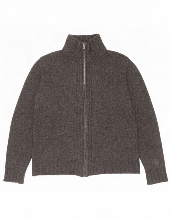 Maglione cardigan da uomo Diesel in lana grigio medio