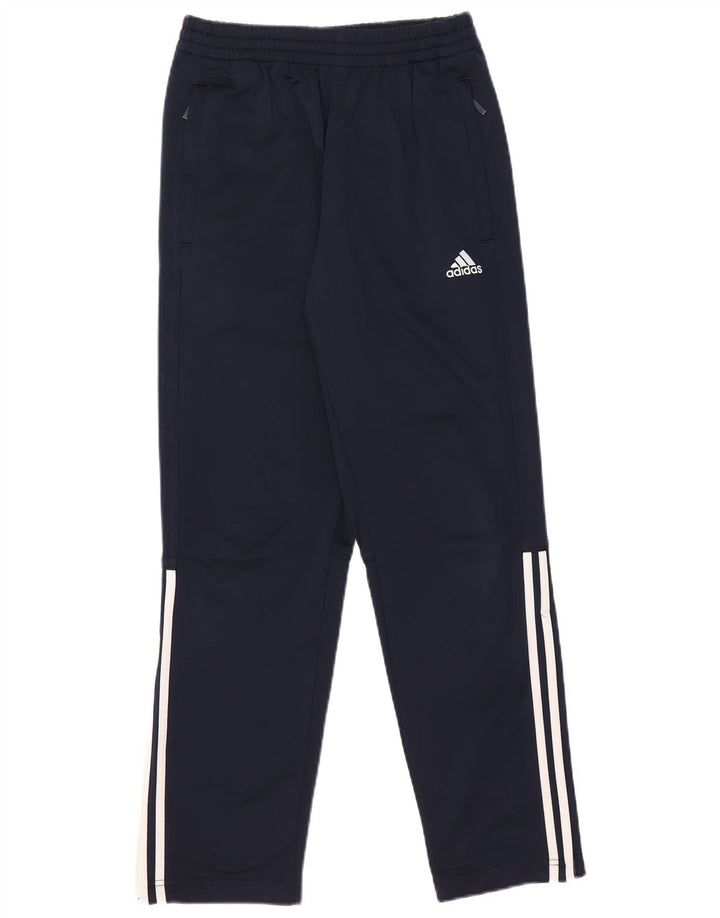Pantaloni della tuta da ragazzo Adidas 15-16 anni in poliestere blu navy