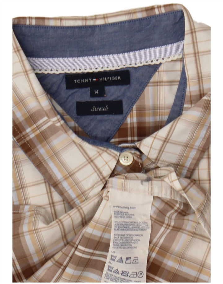 Camicia da donna Tommy Hilfiger UK 14 Cotone a quadri beige medio