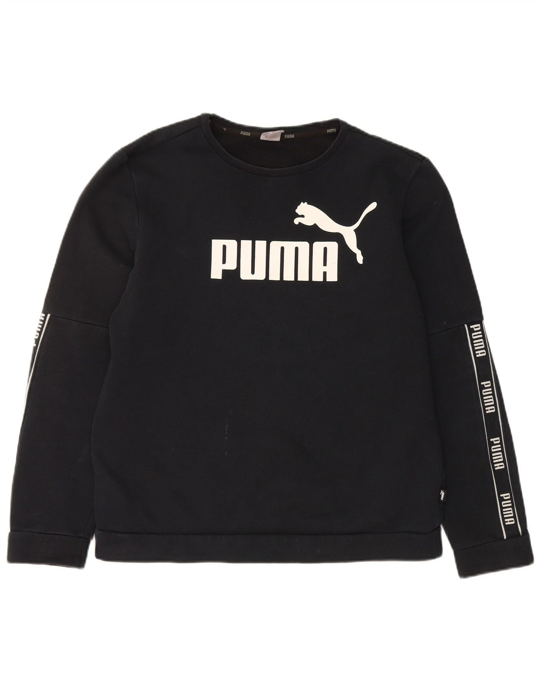 PUMA Boys Graphic Sweatshirt Jumper 15-16 Years Black Cotton