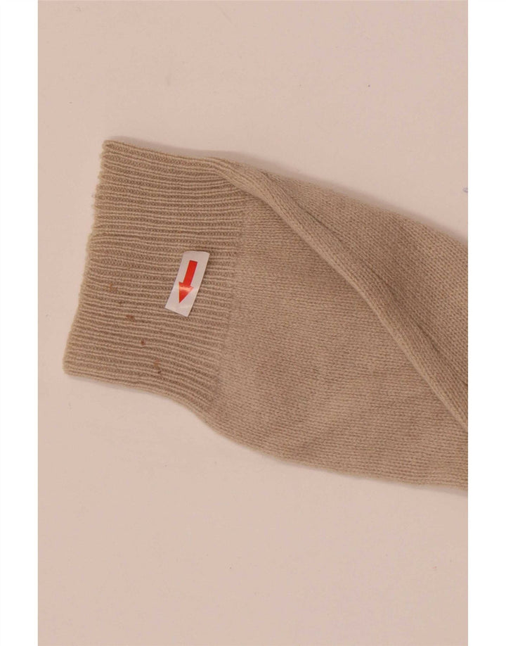 Maglione da uomo con zip e collo Henry Cottons, grande, in lana vergine beige