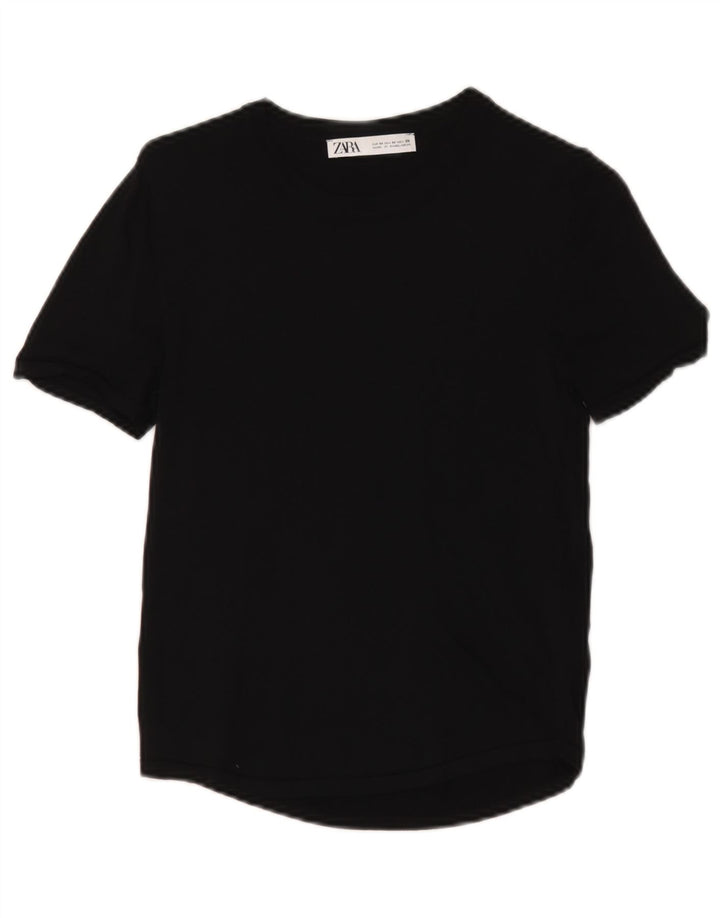 T-shirt Zara da donna Top UK 12 media viscosa nera