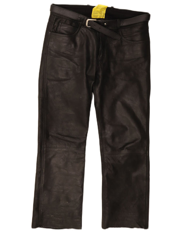 Pantaloni dritti in pelle da uomo Highway 1 IT 48 medio W32 L34 neri