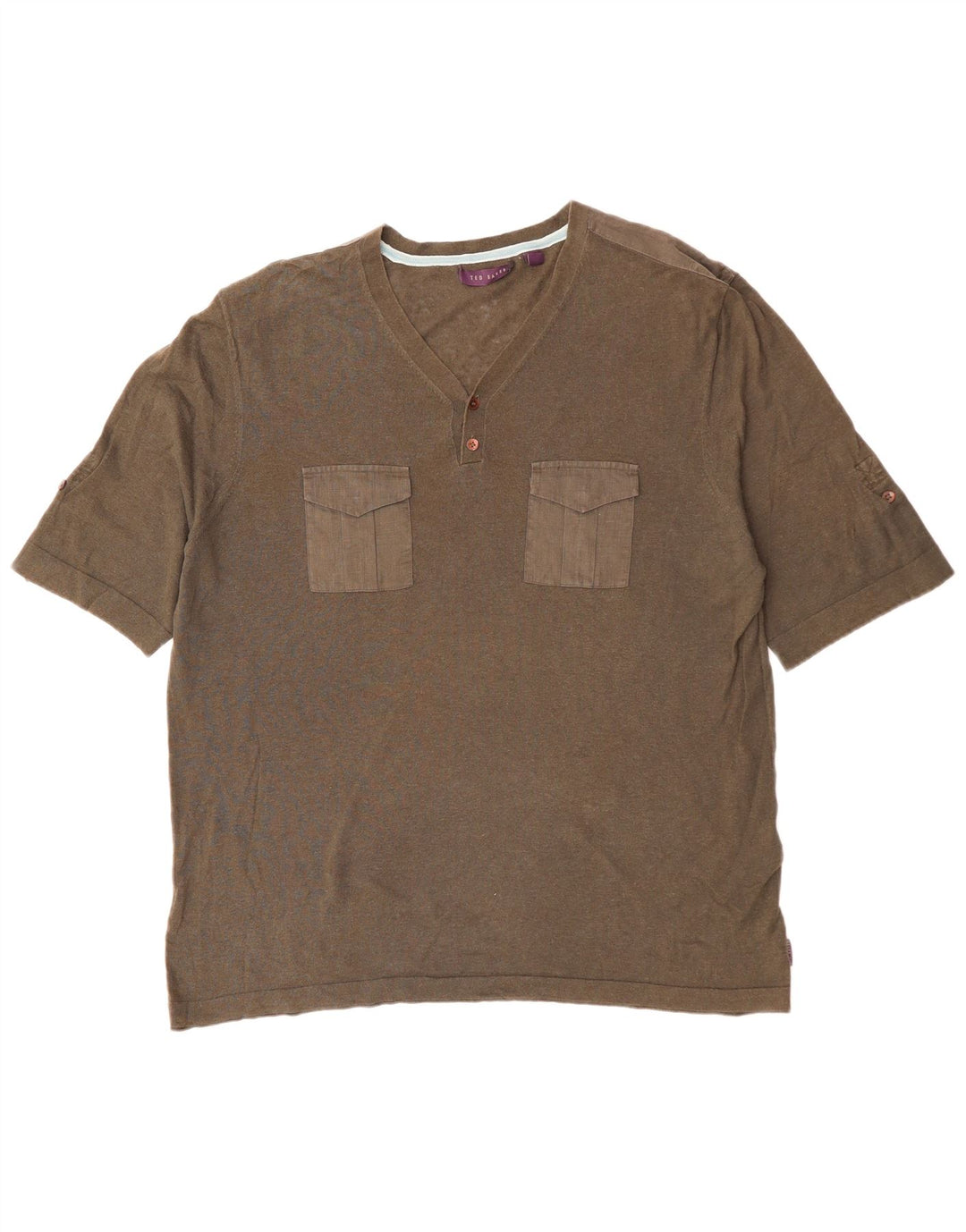 T-shirt da uomo TED BAKER taglia superiore 6 2XL cotone kaki