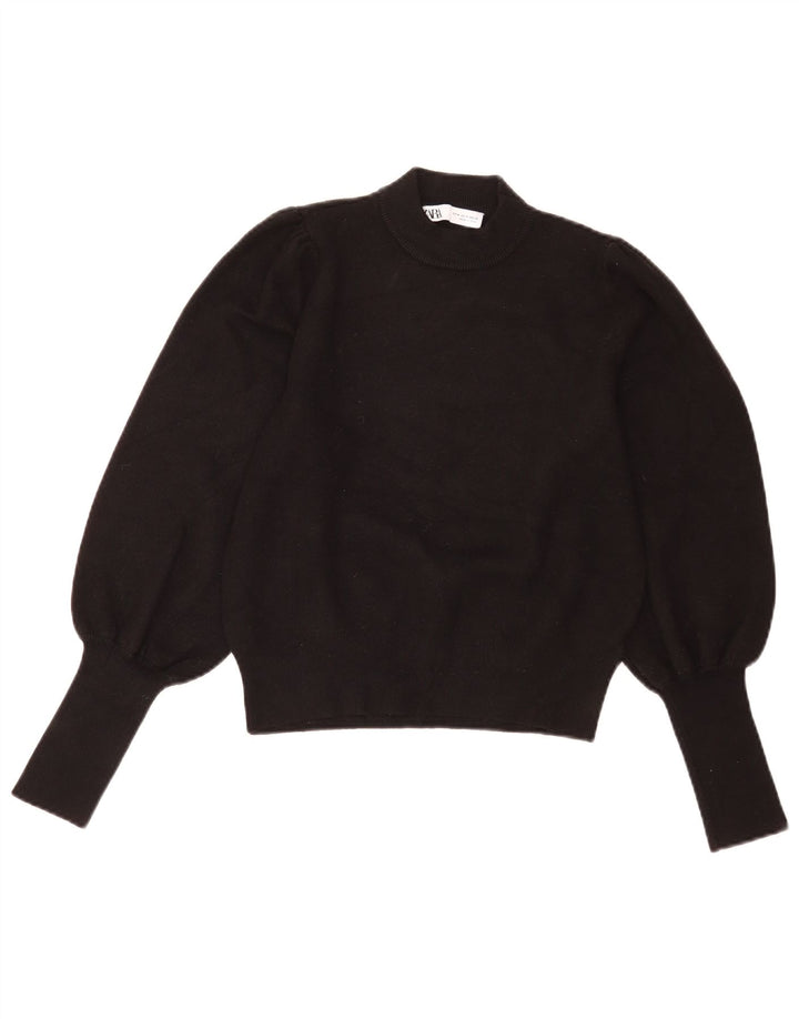 Maglione maglione collo alto da donna Zara UK 12 medio nero
