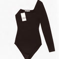 Body monospalla da donna Zara UK 12 viscosa nera media