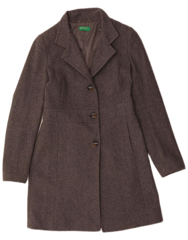 Cappotto Benetton Donna UK 8 Small Grigio Lana