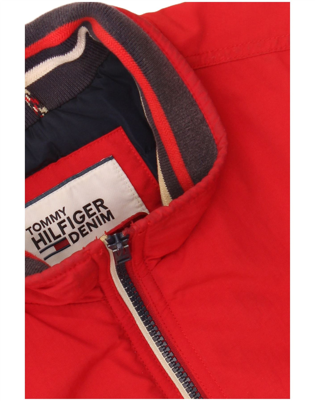 TOMMY HILFIGER Giubbotto bomber da uomo UK 40 Large Rosso Poliammide