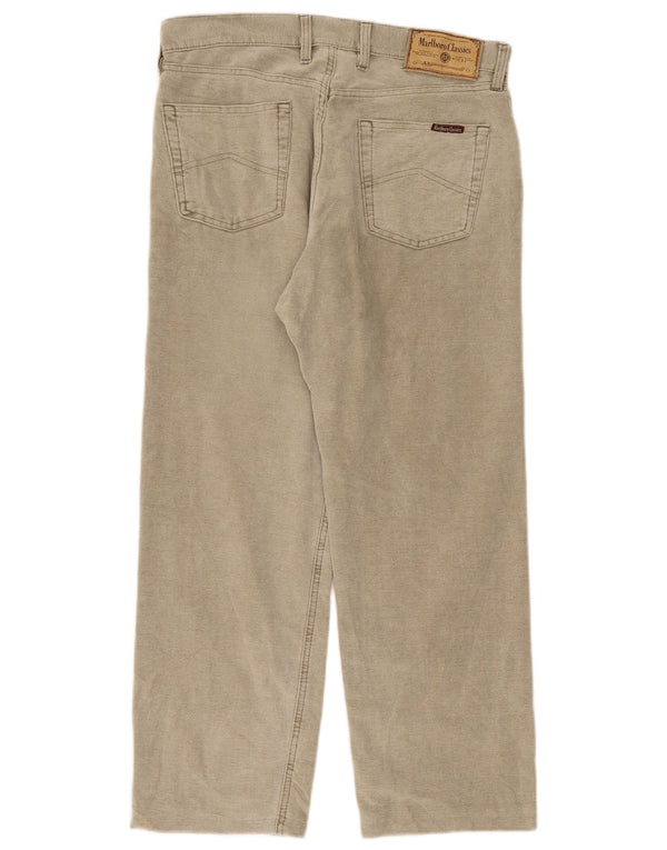 Pantaloni casual dritti da uomo Marlboro Classics W33 L27 cotone grigio