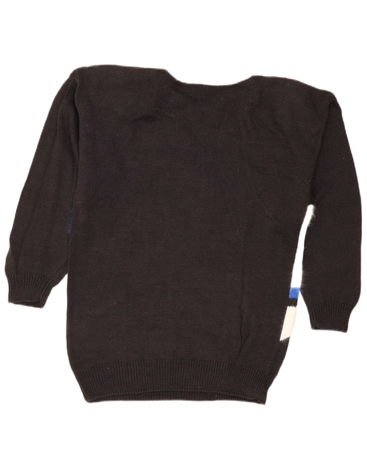 CARTHAGO Womens Boat Neck Jumper Sweater EU 40 Medium Black Colourblock Vintage Carthago and Second-Hand Carthago from Messina Hembry 