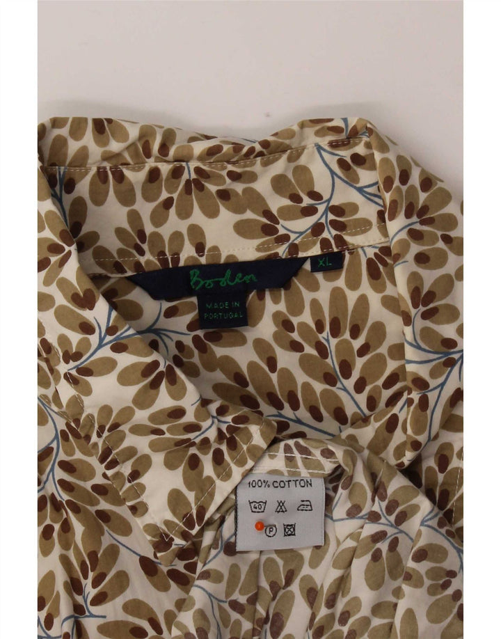 Camicia da uomo Boden XL in cotone floreale marrone