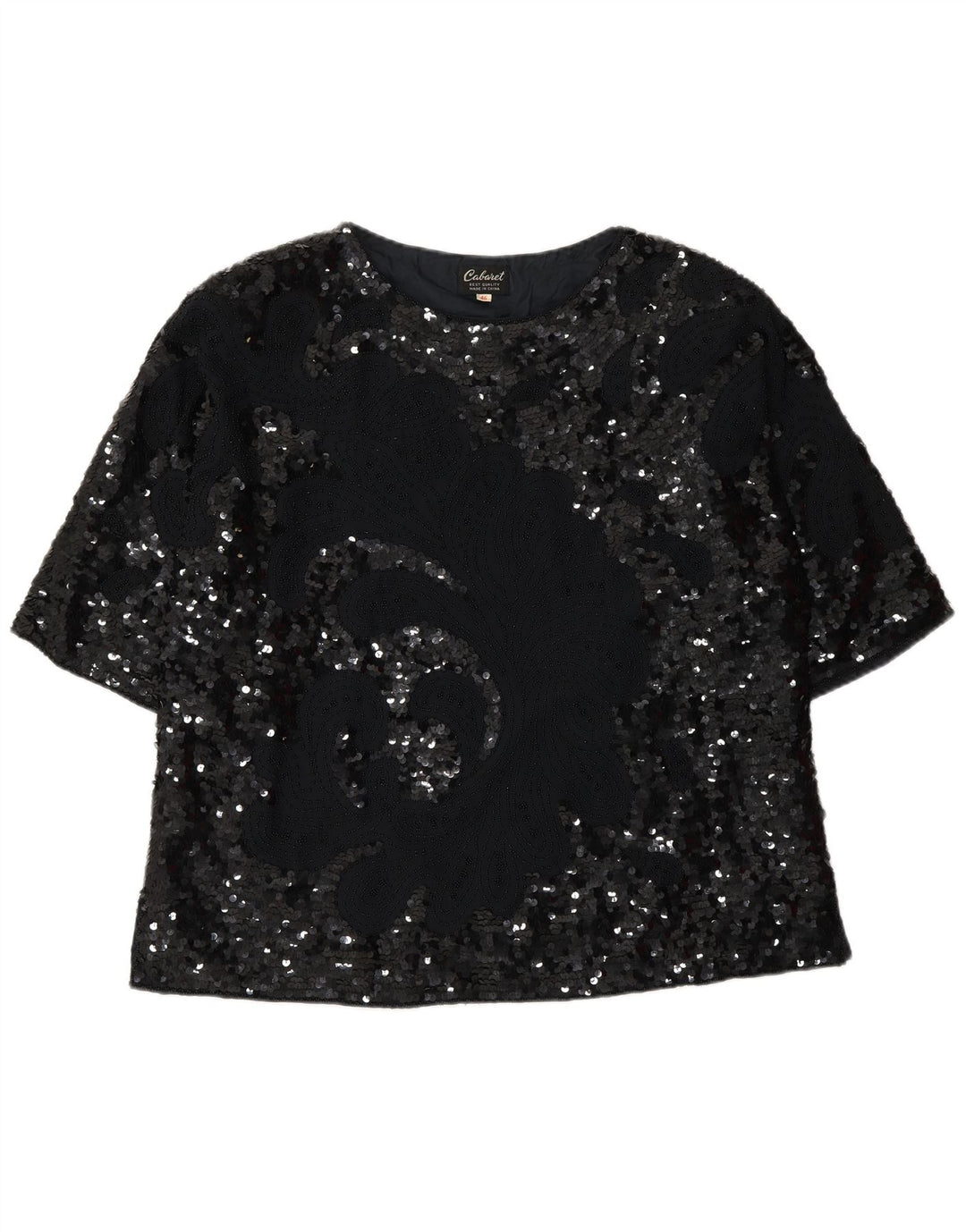 Camicetta vintage da donna Top IT 46 grande nera