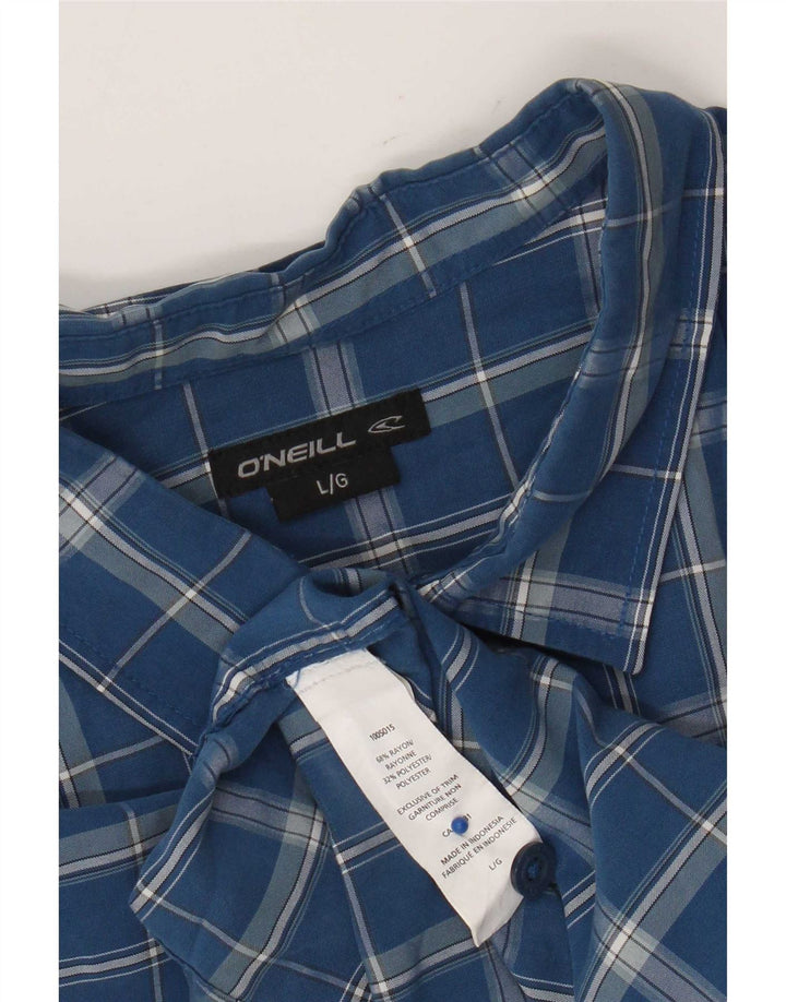 Camicia a maniche corte da uomo O'Neill in rayon a quadri blu grandi