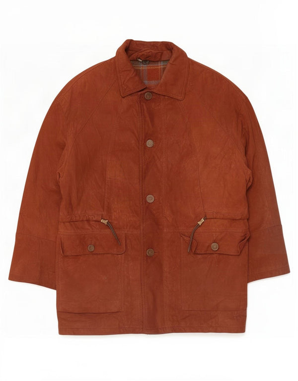 Soprabito da uomo in pelle scamosciata Anfor IT 50 Large in pelle marrone