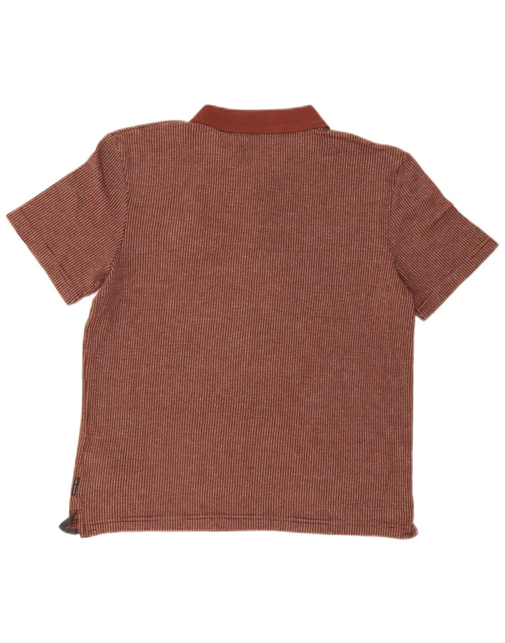 Polo da uomo Ted Baker taglia 3 in cotone a righe marrone medio