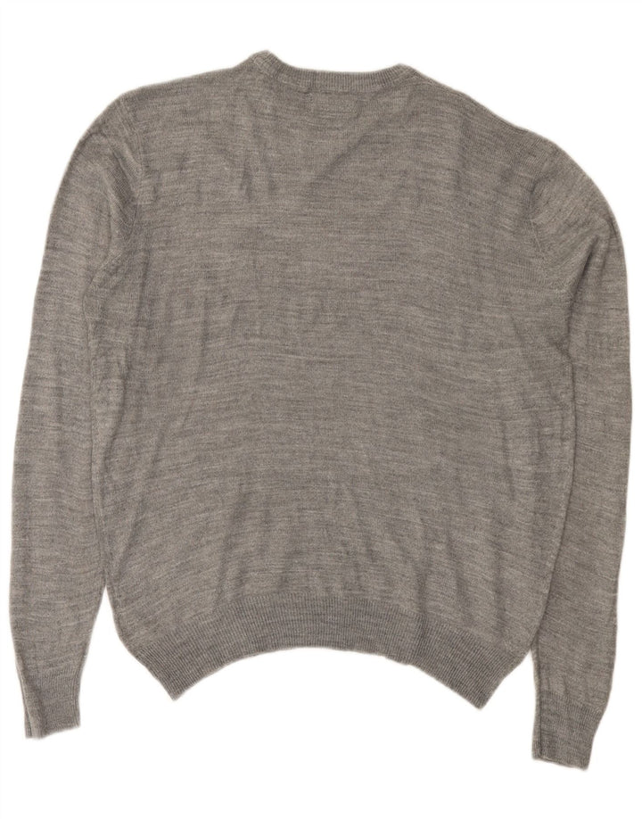 Maglione maglione girocollo da uomo Pierre Cardin piccolo acrilico grigio