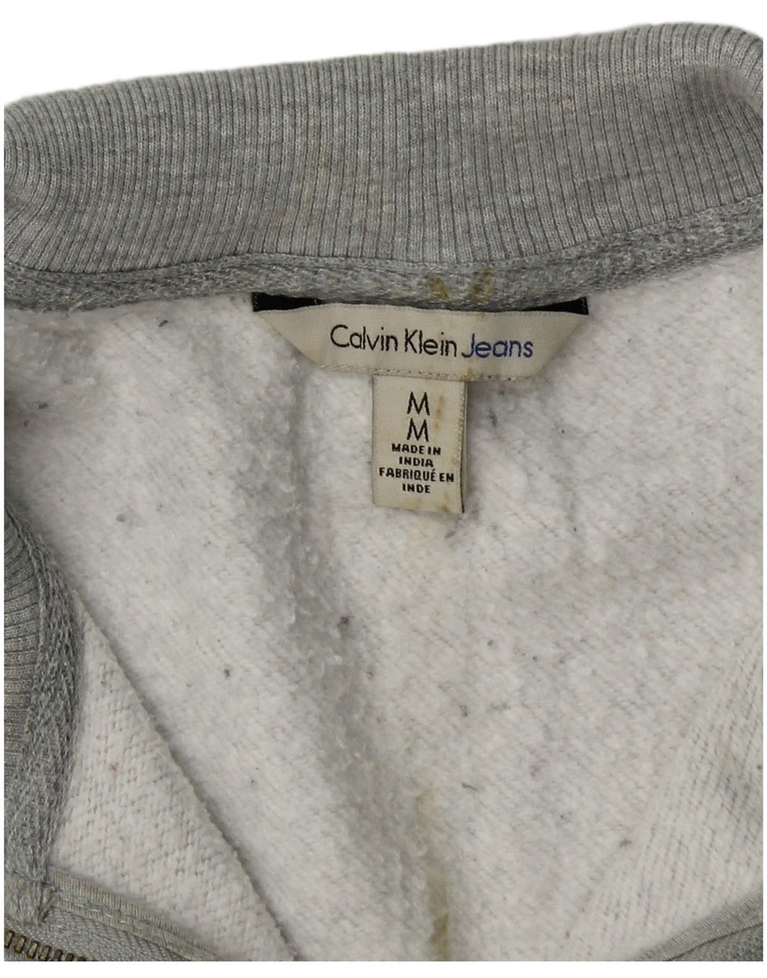 CALVIN KLEIN JEANS Felpa con collo con zip da uomo Maglione grigio medio