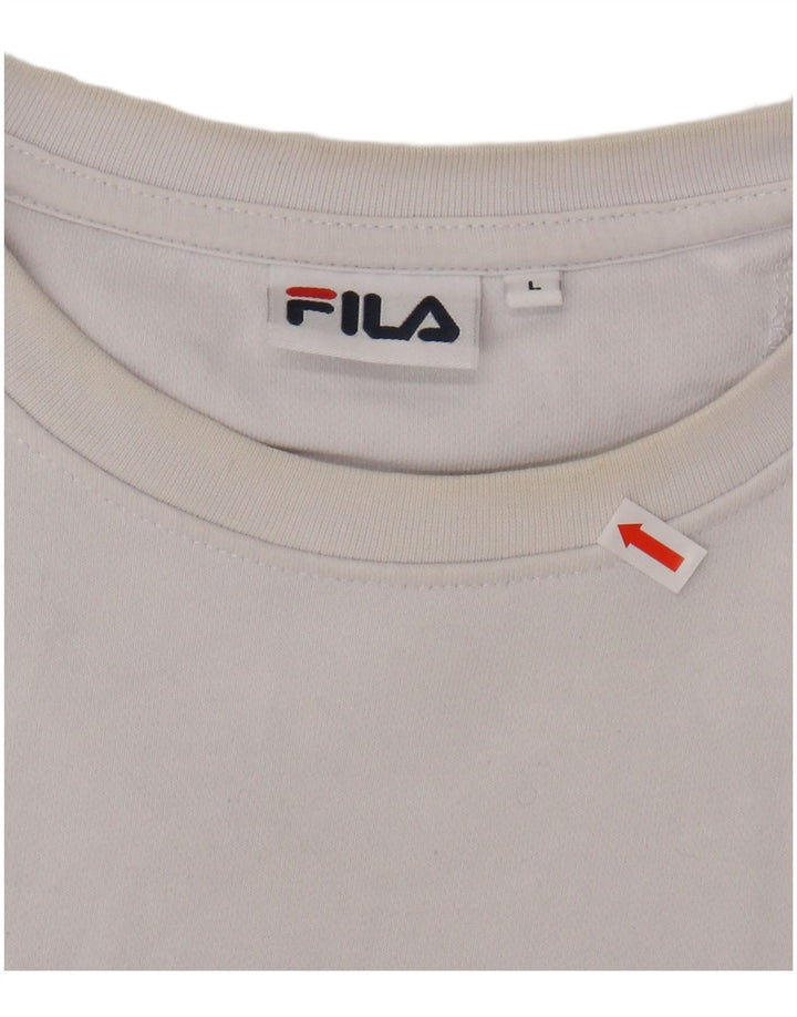 FILA Felpa grafica da uomo Maglione grande in cotone color block nero