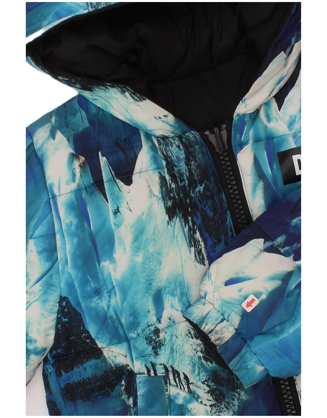 Giacca imbottita reversibile con cappuccio Dkny per ragazzi 3-4 anni in poliestere blu tie-dye