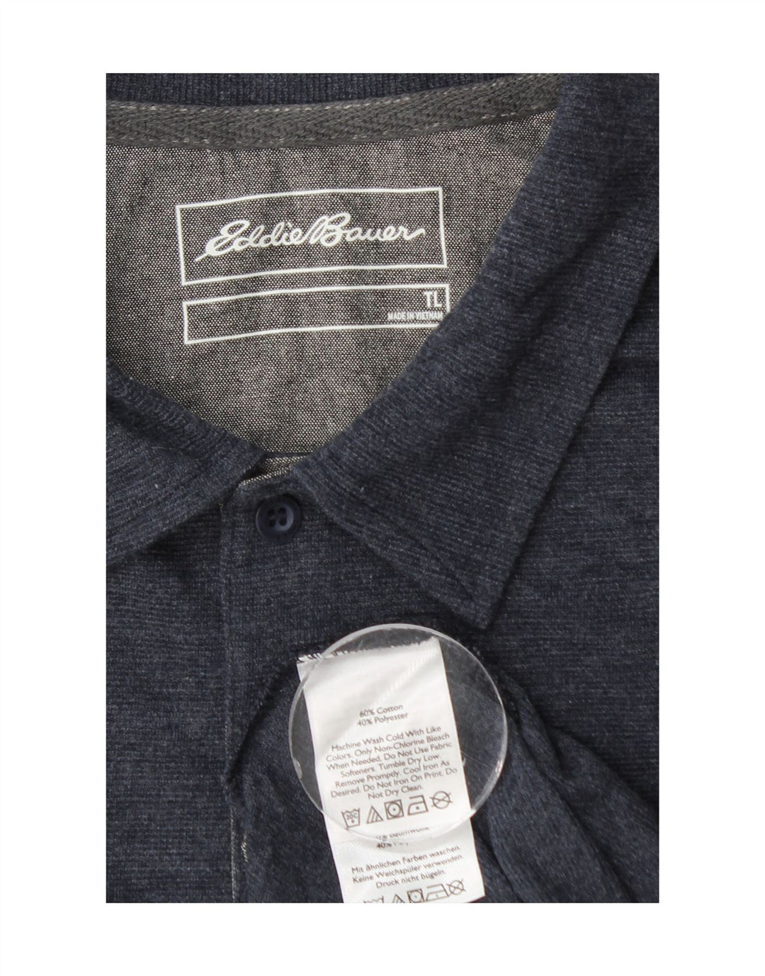 Polo da uomo EDDIE BAUER grande in cotone blu navy