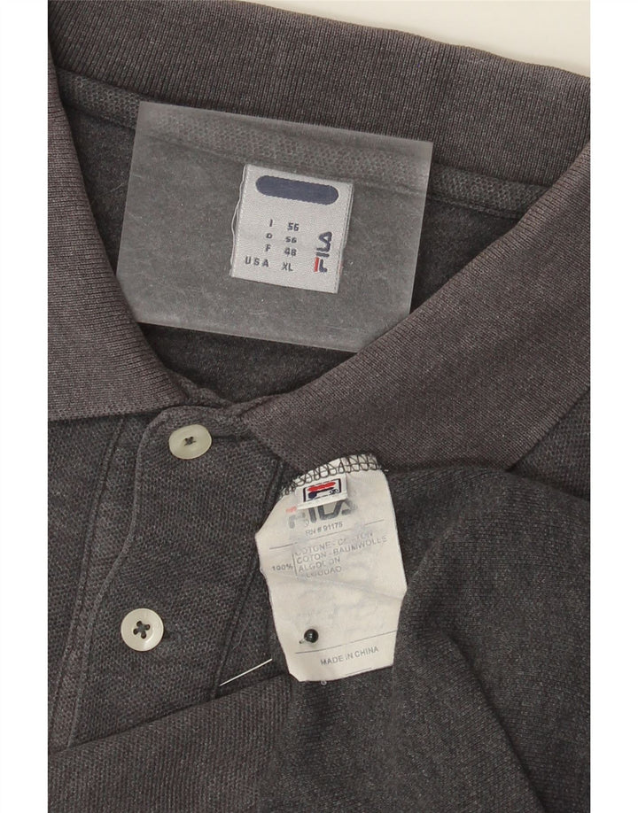 Polo da uomo Fila IT 56 XL in cotone chiazzato grigio