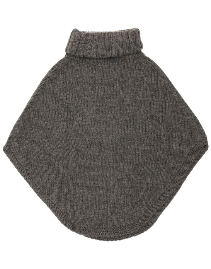 Maglione poncho vintage da donna taglia unica grigio