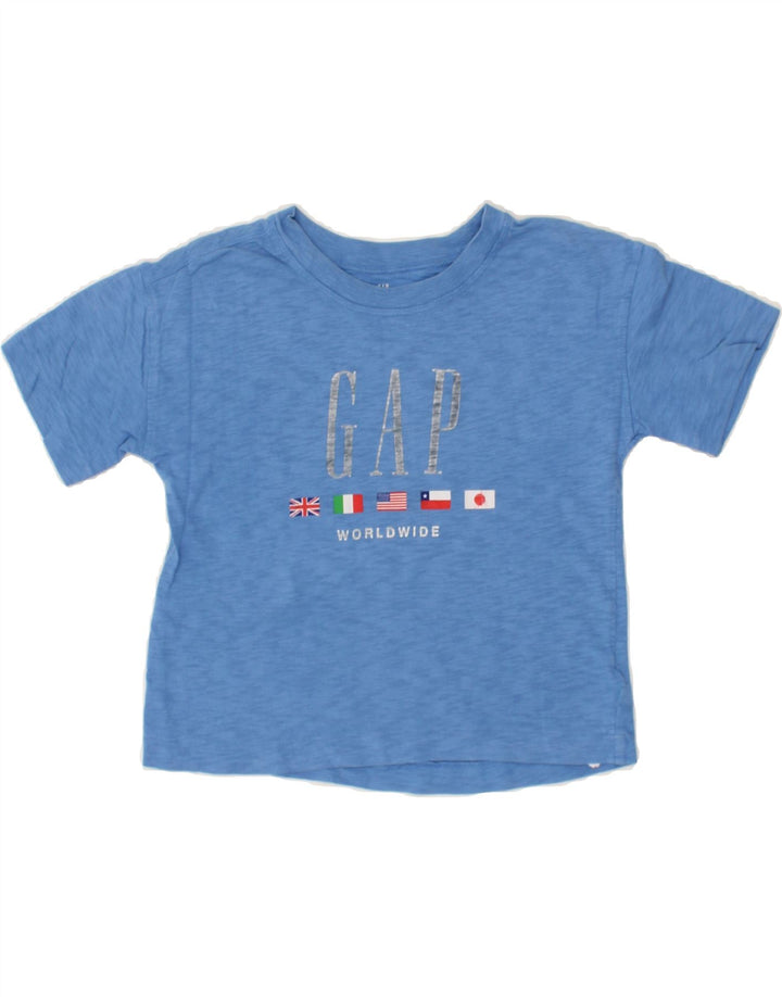GAP Girls Graphic T-Shirt Top 7-8 Years Medium Blue Cotton Vintage Gap and Second-Hand Gap from Messina Hembry 